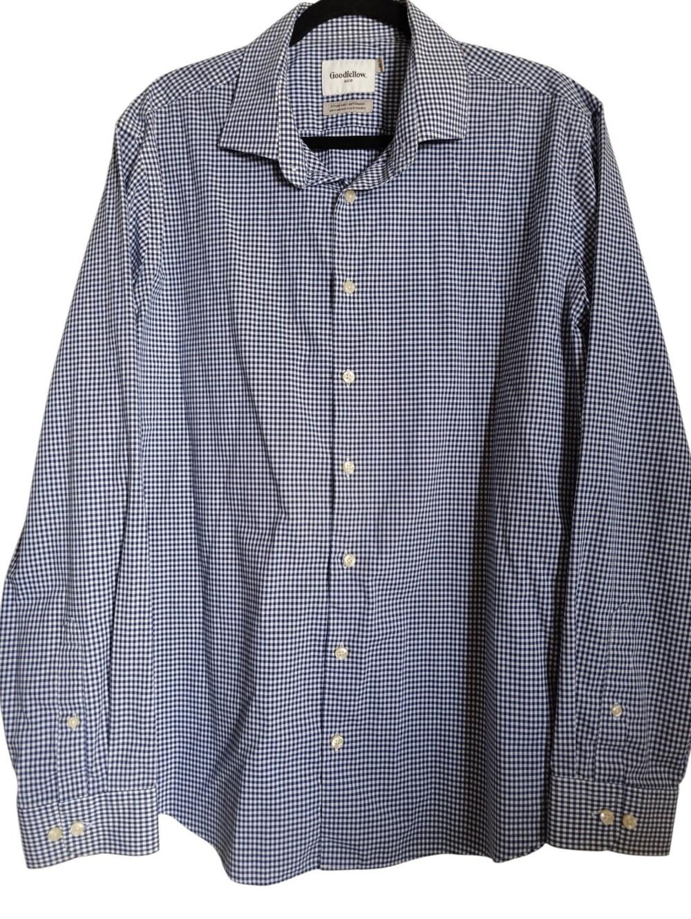 Goodfellow & Co Blue and White Gingham Dress Shirt